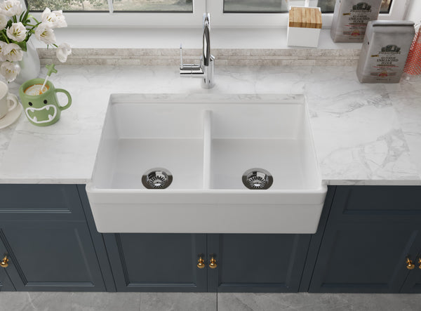 CREEK Iconic 33" inch Farmhouse Double Bowl Workstation Kitchen Sink