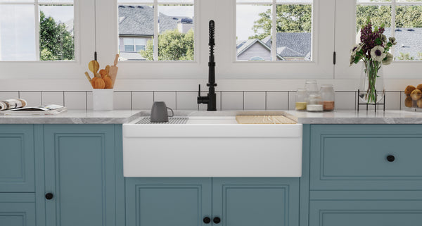 CREEK Iconic 33" inch Farmhouse Double Bowl Workstation Kitchen Sink