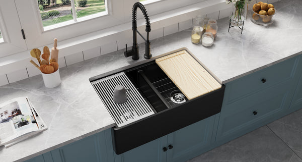 CREEK Iconic 33" inch Farmhouse Double Bowl Workstation Kitchen Sink