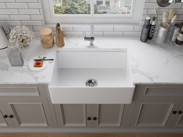 OINT - 33 INCH Apron Front Workstation Single Bowl Fireclay Kitchen Sink