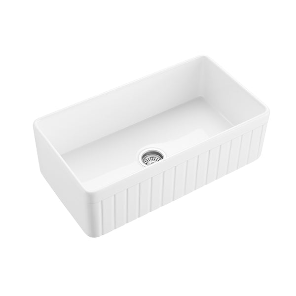 KRENT 33" inch undermount Apron Front Reversible striped Kitchen Sink